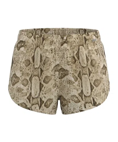 Gucci Printed Silk Shorts In Brown