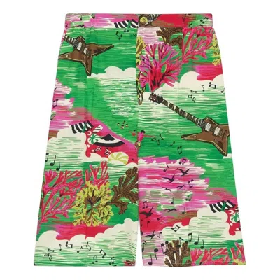 Gucci Printed Silk Shorts 'green'