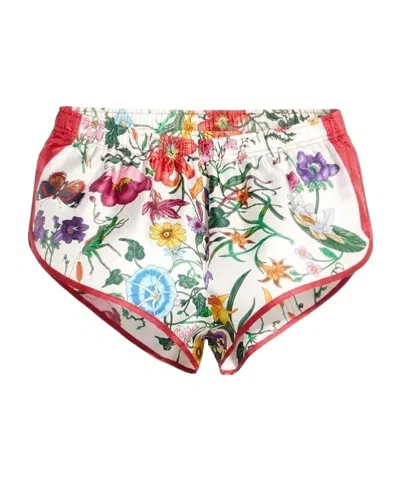 Gucci Printed Silk Shorts In Multi