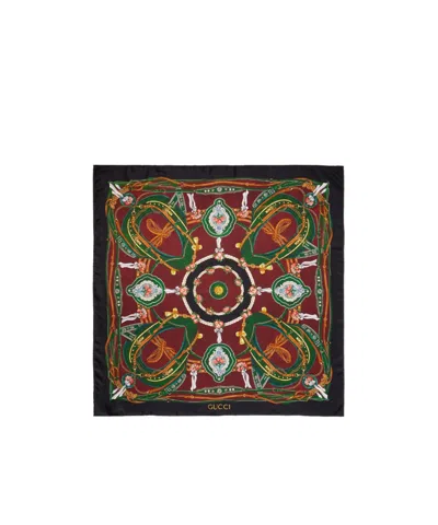 Gucci Printed Silk Square Scarf In Multi