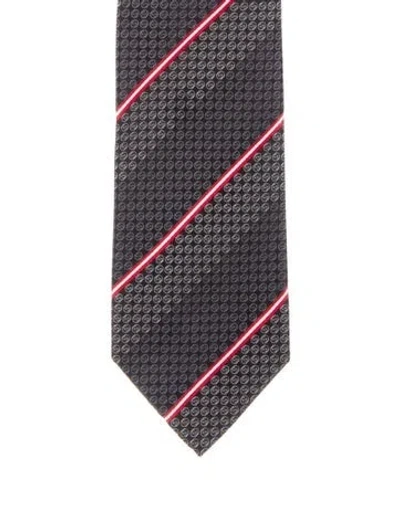 Pre-owned Gucci Printed Silk Tie In Black