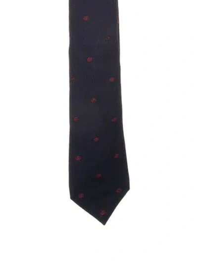 Pre-owned Gucci Printed Silk Tie In Blue