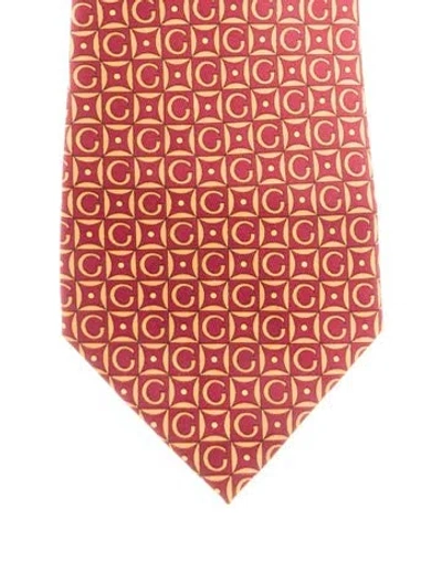 Pre-owned Gucci Printed Silk Tie In Red