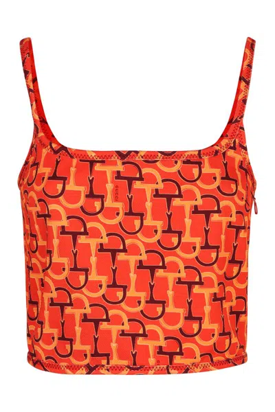 GUCCI GUCCI PRINTED SILK TOP
