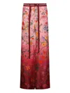 Gucci Printed Silk Trousers In Pink