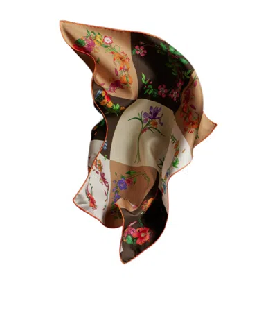 Gucci Bandana Aus Bedrucktem Seidentwill In Brown