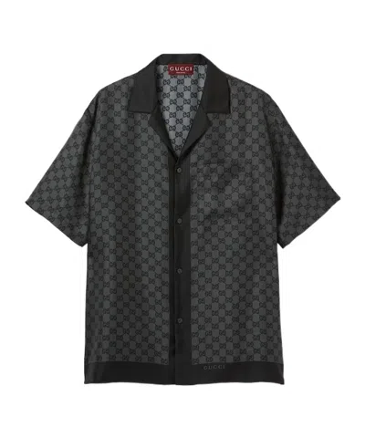 GUCCI GUCCI DISCO MONOGRAMMED SHORT-SLEEVE SHIRT