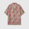 Gucci Printed Silk Twill Bowling Shirt In Beige