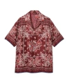 Gucci Printed Silk Twill Bowling Shirt In Burgundy
