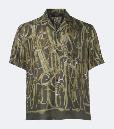 Gucci Printed Silk Twill Bowling Shirt In Multi