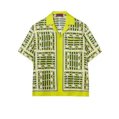 Gucci Printed Silk Twill Bowling Shirt In Multi
