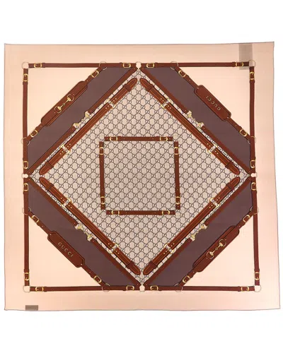 Gucci Printed Silk Twill Carre In Multi