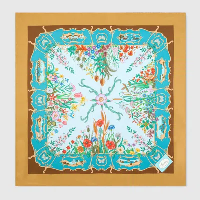 Gucci Printed Silk Twill Carré In Multi