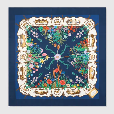 Gucci Printed Silk Twill Carré In Multi