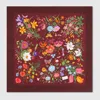 Gucci Printed Silk Twill Carré In Bordeaux