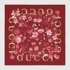 Gucci Printed Silk Twill Carré In Burgundy