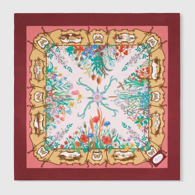 Gucci Printed Silk Twill Carré In Multi