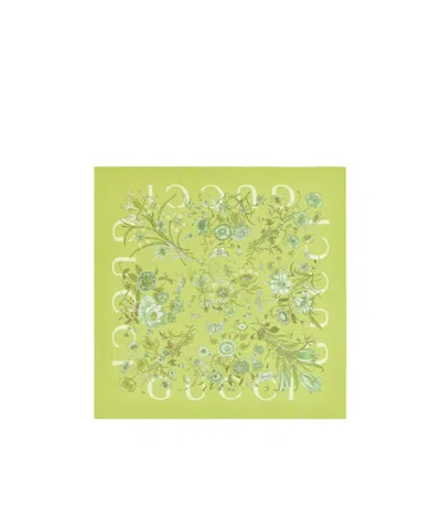 Gucci Printed Silk Twill Carré In Green