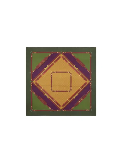 Gucci Printed Silk Twill Carré In Green