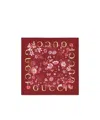 Gucci Printed Silk Twill Carré In Burgundy