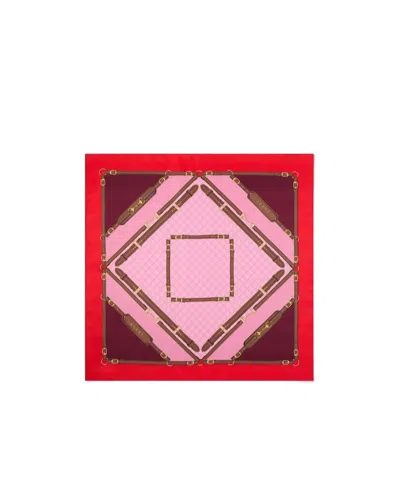 Gucci Printed Silk Twill Carré In Red