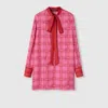 Gucci Printed Silk Twill Dress In Pink