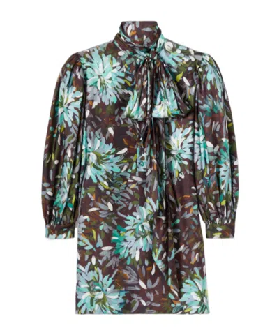 Gucci Printed Silk Twill Dress In Multi
