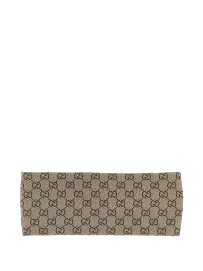 Gucci Printed Silk Twill Headband In Gold