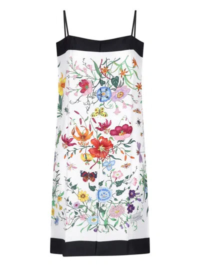 Gucci Printed Silk Twill Midi Dress In Multi