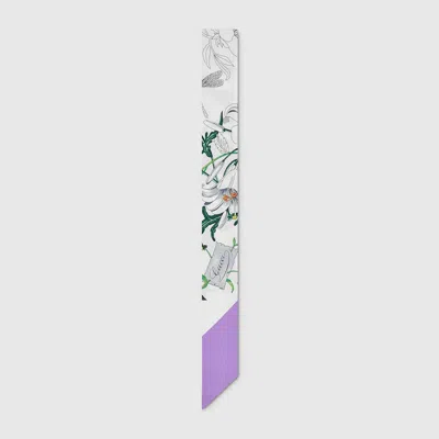 Gucci Printed Silk Twill Neck Bow In Multi
