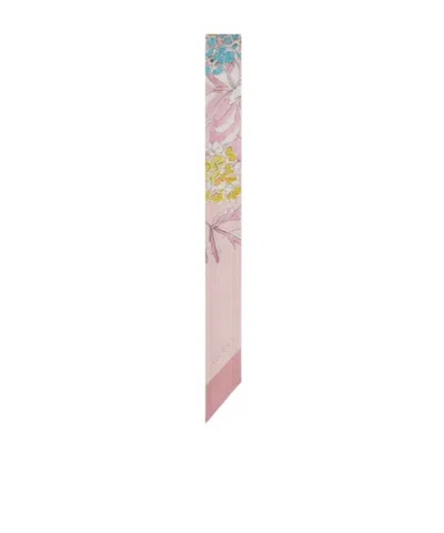 Gucci Printed Silk Twill Neck Bow In Pink