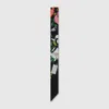 Gucci Printed Silk Twill Neck Bow In Black