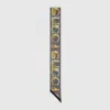 Gucci Printed Silk Twill Neck Bow In Gray