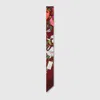 Gucci Printed Silk Twill Neck Bow In Bordeaux