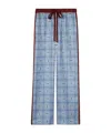 Gucci Printed Silk Twill Pants In Blue