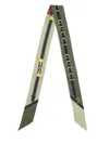 Gucci Green Silk Twill Ribbon With Logo Print Women In Multi