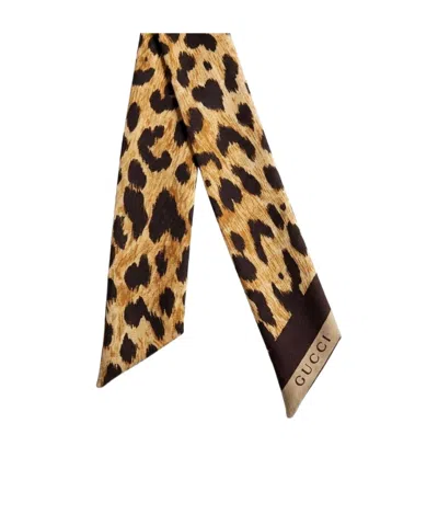 Gucci Printed Silk Twill Ribbon In Neutral