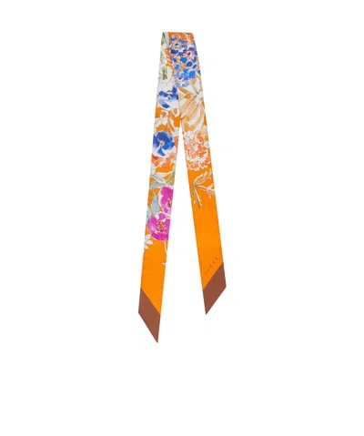 Gucci Printed Silk Twill Ribbon In Neutral