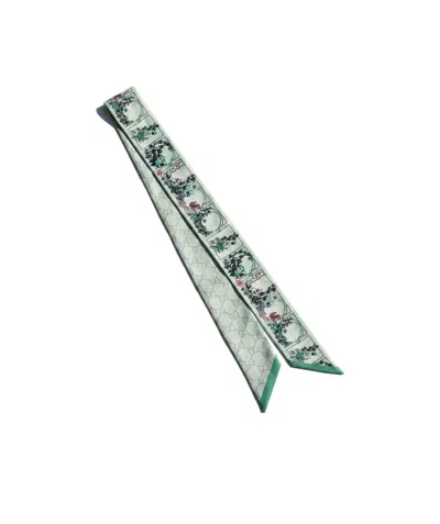 Gucci Printed Silk Twill Ribbon In Orange