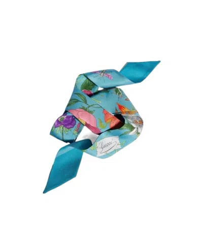 Gucci Printed Silk Twill Ribbon In Pink