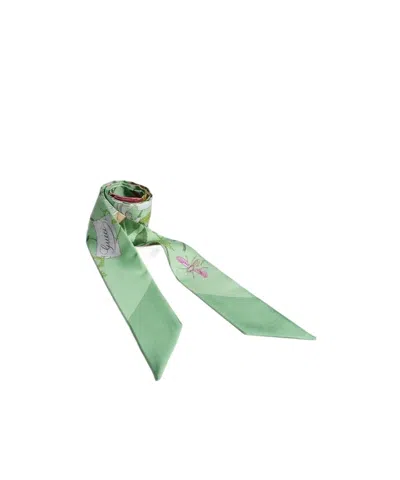 Gucci Printed Silk Twill Ribbon In Pink
