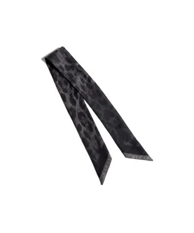 Gucci Printed Silk Twill Ribbon In Purple