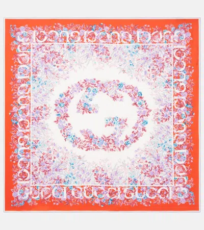 Gucci Printed Silk Twill Scarf In Multi