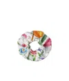 Gucci Printed Silk Twill Scrunchie In White And Colored