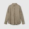 Gucci Women Printed Silk Shirt In Beige