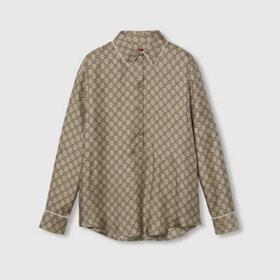 GUCCI GUCCI PRINTED SILK TWILL SHIRT