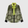 Gucci Printed Silk Twill Shirt In Green