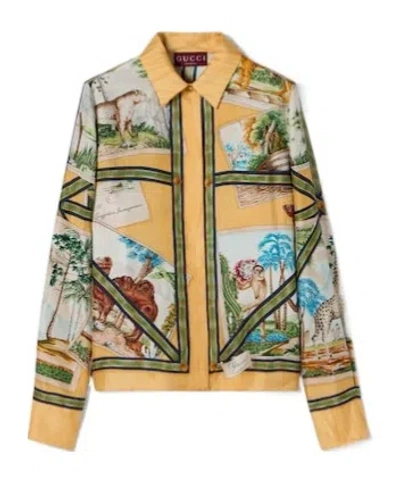 GUCCI GUCCI PRINTED SILK TWILL SHIRT