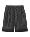 Gucci Black Silk Twill Printed Shorts