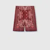 Gucci Printed Silk Twill Shorts In Brown
